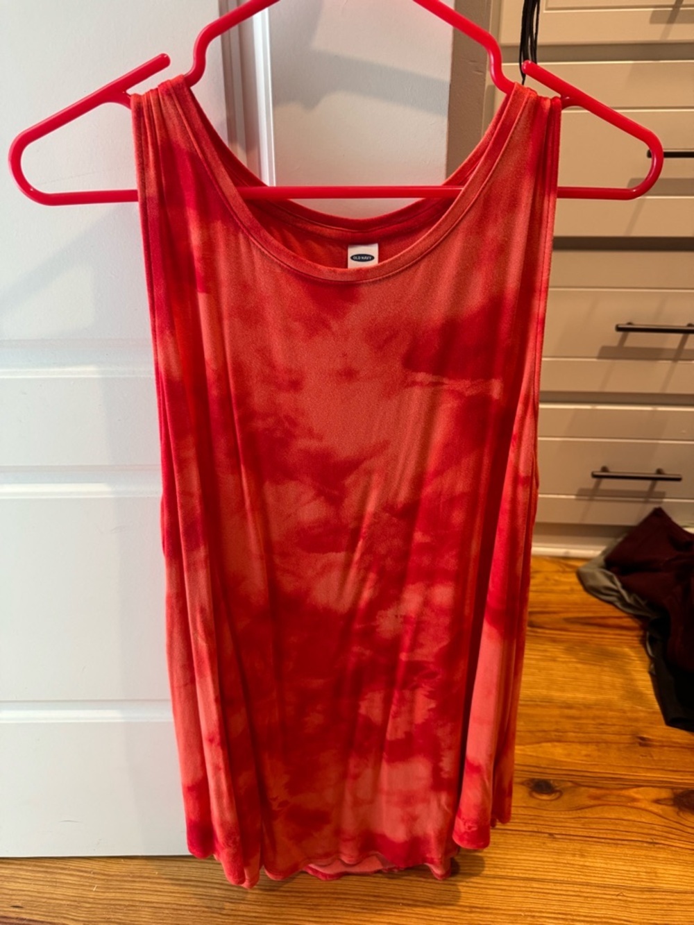 Old Navy Red Tie-Dye Tank Top